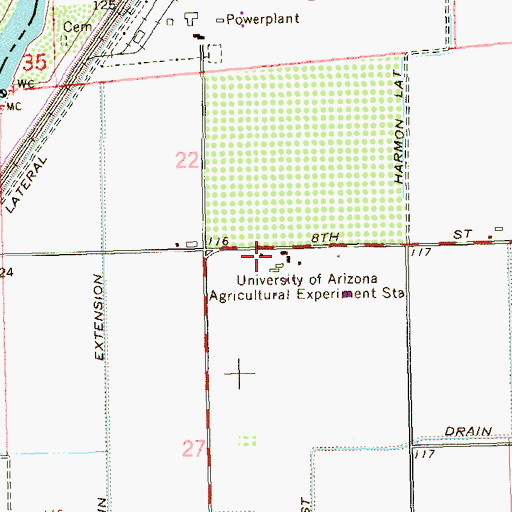 Topographic Map of University of Arizona Agricultural Experiment Station, AZ