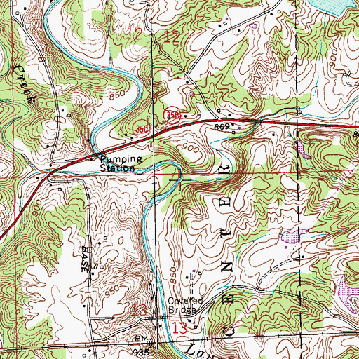 Topographic Map of Castators Creek, IN