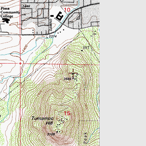 Topographic Map of University of Arizona Geochronology Laboratories, AZ
