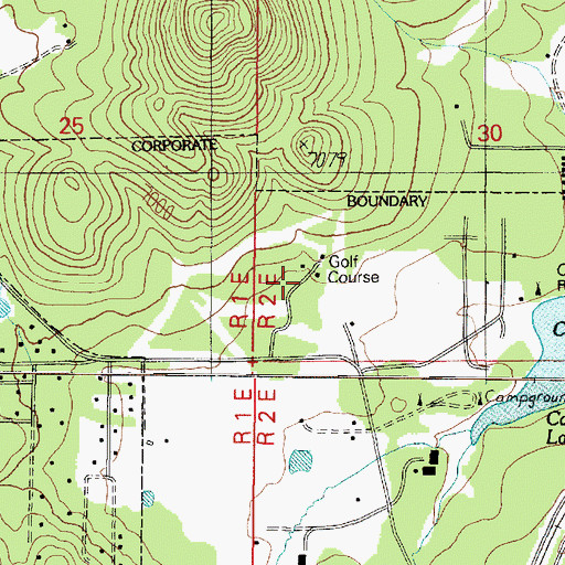 Topographic Map of Williams Country Club, AZ