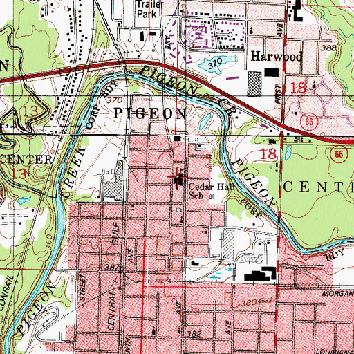 Topographic Map of Cedar Hall School, IN