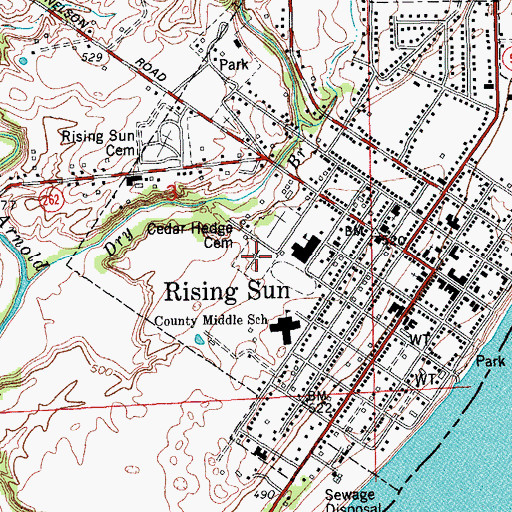 Topographic Map of Cedar Hedge Cemetery, IN