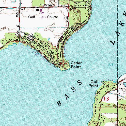 Topographic Map of Cedar Point, IN