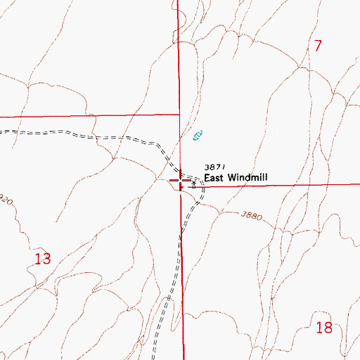 Topographic Map of East Windmill, AZ