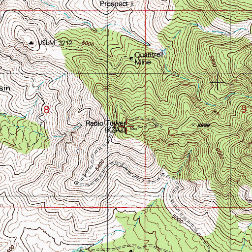 Topographic Map of KZAZ-TV (Nogales), AZ