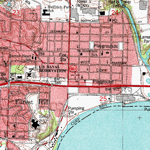 Topographic Map of Centennial School, IN