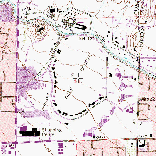 Topographic Map of Arizona Biltmore Golf Course, AZ