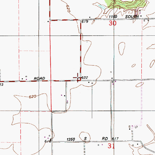 Topographic Map of Center Church, IN