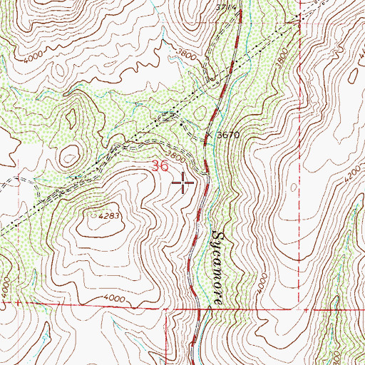 Topographic Map of Arizona Highway Maintenance Beeline Yard, AZ