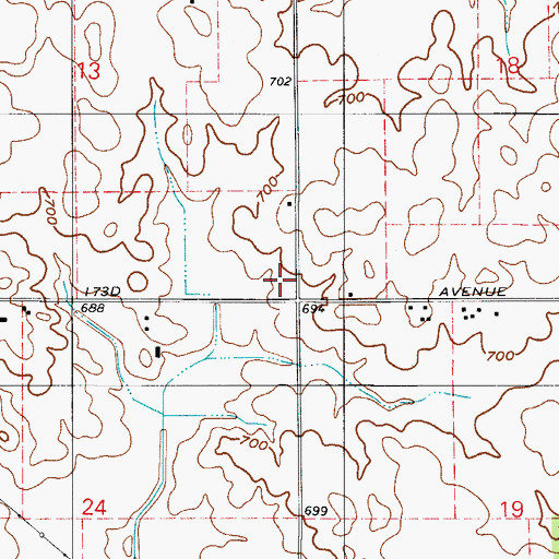 Topographic Map of Center Elementary School, IN