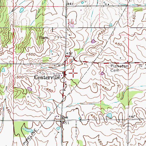 Topographic Map of Centerville, IN