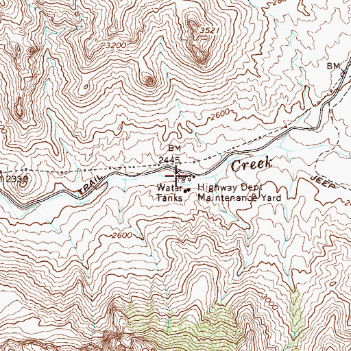 Topographic Map of Arizona Highway Maintenance Fish Creek Yard, AZ