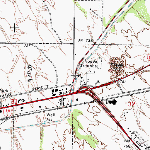 Topographic Map of Arizona Highway Maintenance Gila Bend Yard, AZ