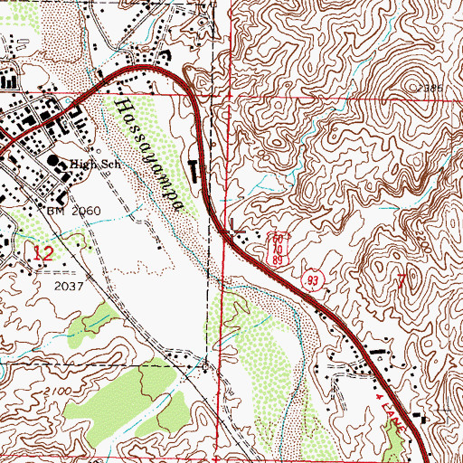 Topographic Map of Arizona Highway Maintenance Wickenburg Yard, AZ