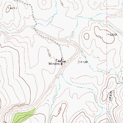 Topographic Map of East Windmill, AZ