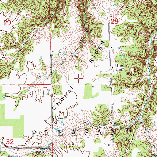 Topographic Map of Chapel Ridge, IN
