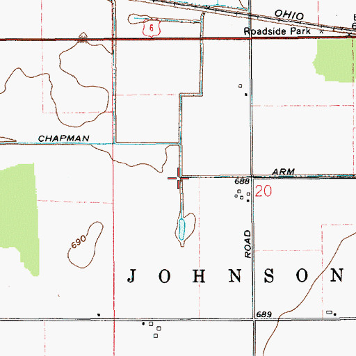 Topographic Map of Chapman Arm, IN