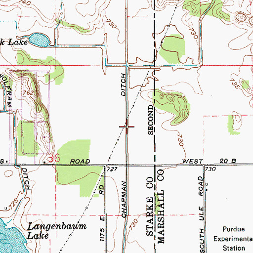 Topographic Map of Chapman Ditch, IN