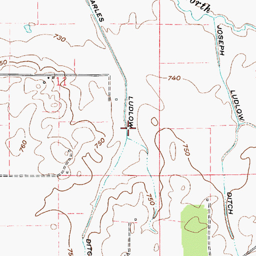 Topographic Map of Charles Ludlow Ditch, IN