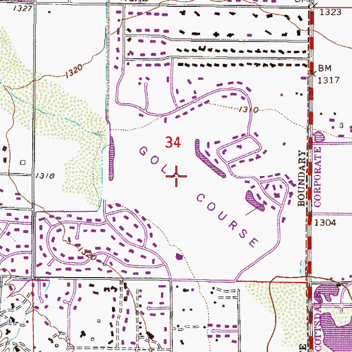 Topographic Map of Camelback Country Club Golf Course, AZ