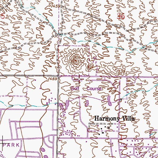 Topographic Map of Camelot Golf Course, AZ