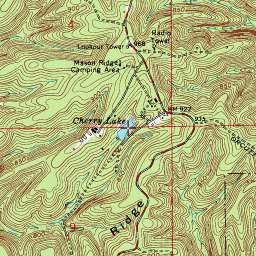 Topographic Map of Cherry Lake, IN