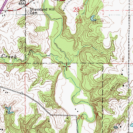 Topographic Map of Chesapeake Creek, IN