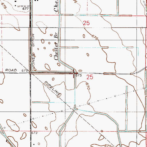 Topographic Map of Chester Branch, IN