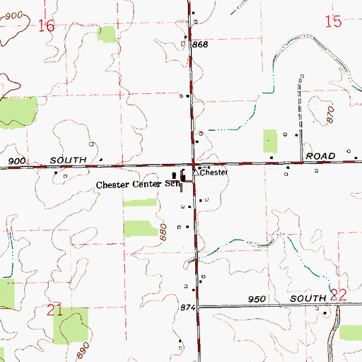 Topographic Map of Chester Center School, IN