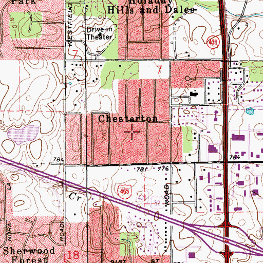 Topographic Map of Chesterton, IN