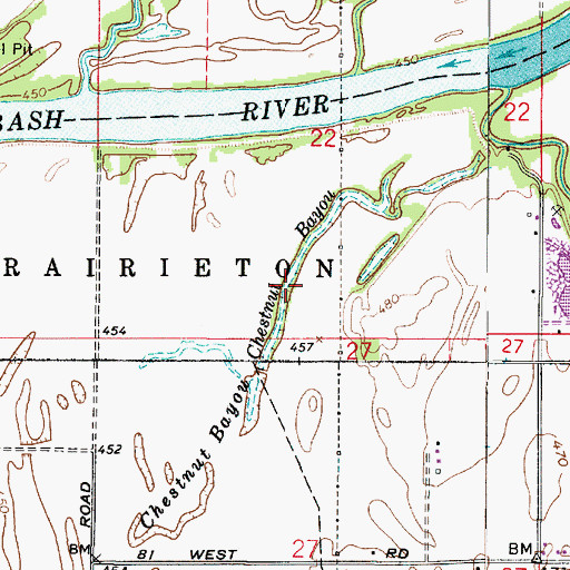 Topographic Map of Chestnut Bayou, IN