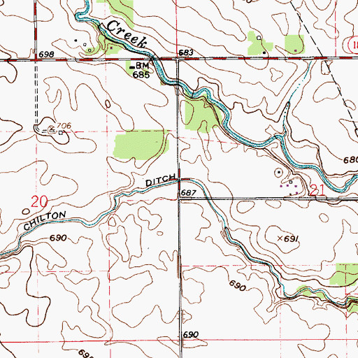 Topographic Map of Chilton Ditch, IN