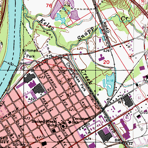 Topographic Map of Chippekokee Park, IN