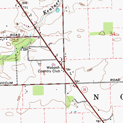 Topographic Map of Chippewa School, IN