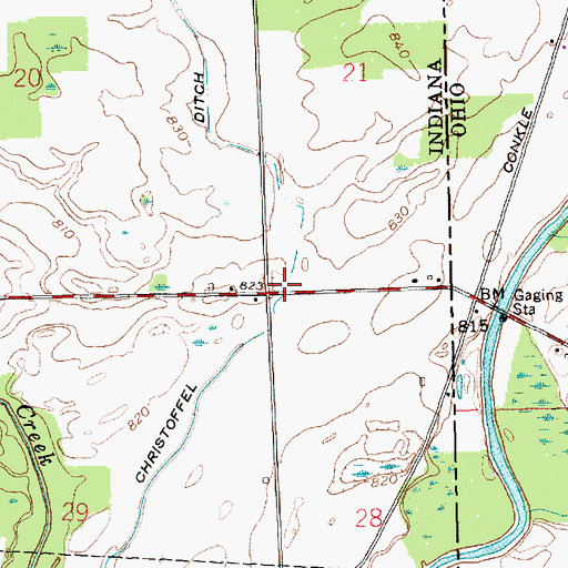 Topographic Map of Chridtoffel Ditch, IN