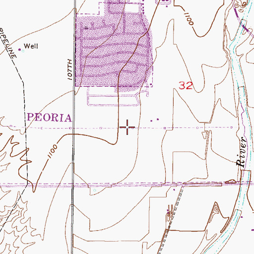 Topographic Map of Country Meadows Golf Course, AZ