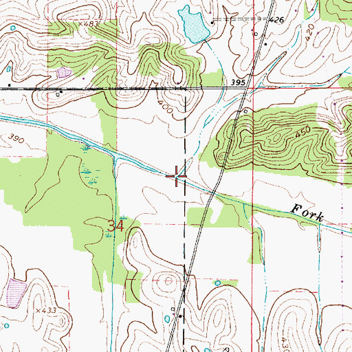 Topographic Map of Chrisney Ditch, IN