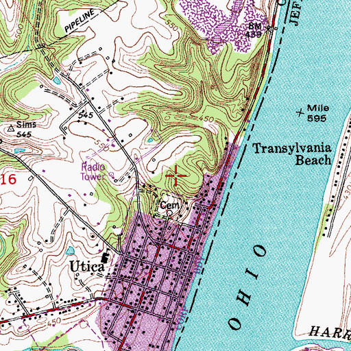 Topographic Map of Christ Church, IN