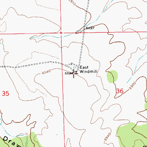 Topographic Map of East Windmill, AZ