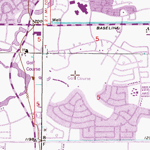 Topographic Map of Dobson Ranch Golf Course, AZ