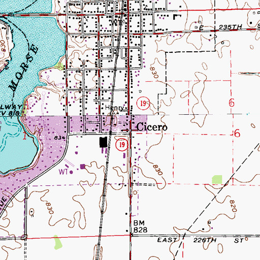 Topographic Map of Cicero, IN