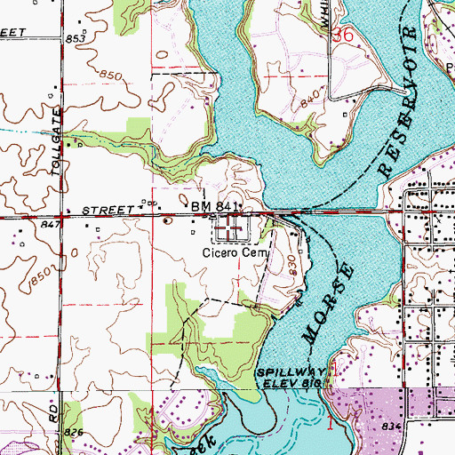 Topographic Map of Cicero Cemetery, IN