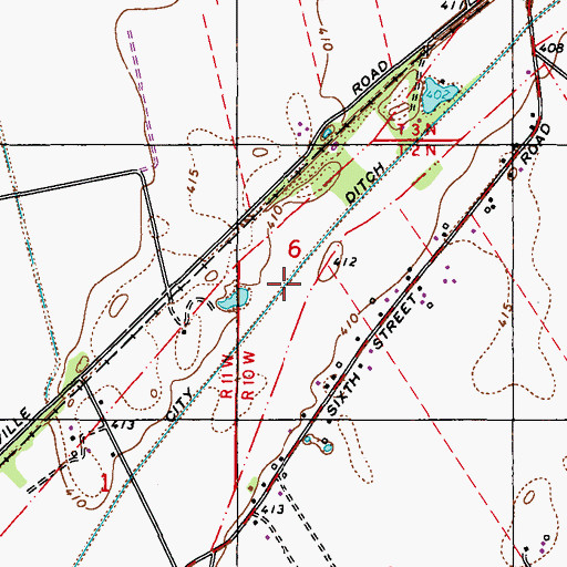 Topographic Map of City Ditch, IN