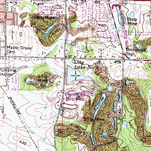 Topographic Map of City Lake Number Two, IN