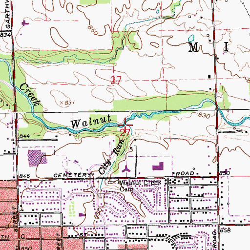 Topographic Map of City Run, IN