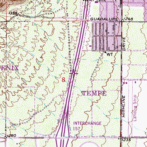 Topographic Map of El Paso Natural Gas Company Compressor Station, AZ