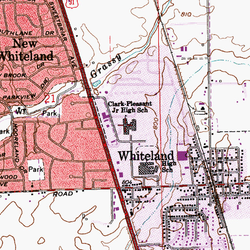 Topographic Map of Clark Pleasant Junior High School, IN