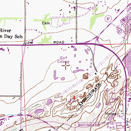 Topographic Map of Evergreen Golf Course, AZ