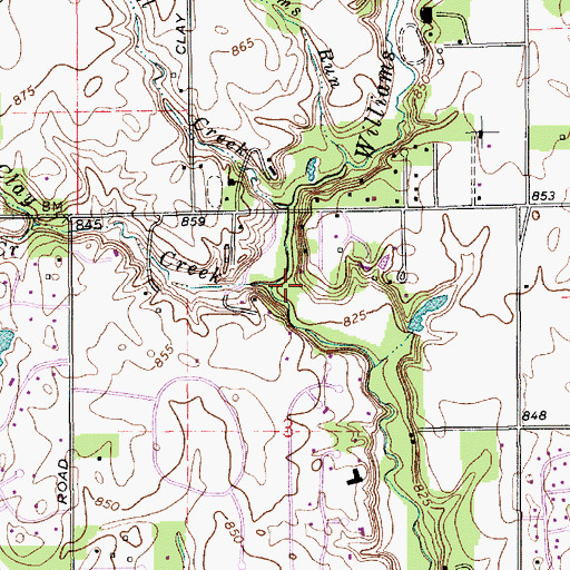 Topographic Map of Clay Creek, IN