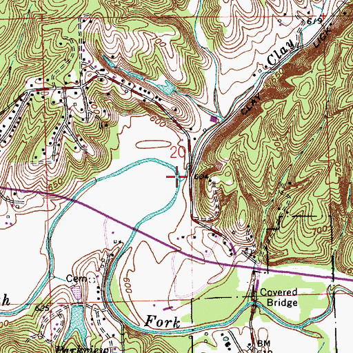 Topographic Map of Clay Lick Creek, IN